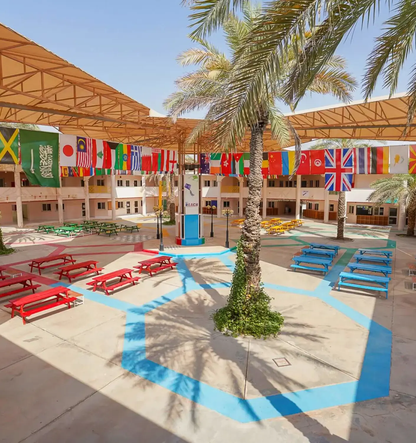 A view of the courtyard at BISR's Al Hamra Campus.