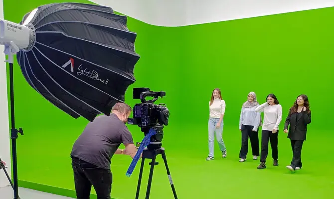 BISR pupils on a green screen background in a photo studio