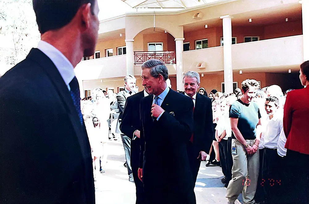 King Charles opening the new school