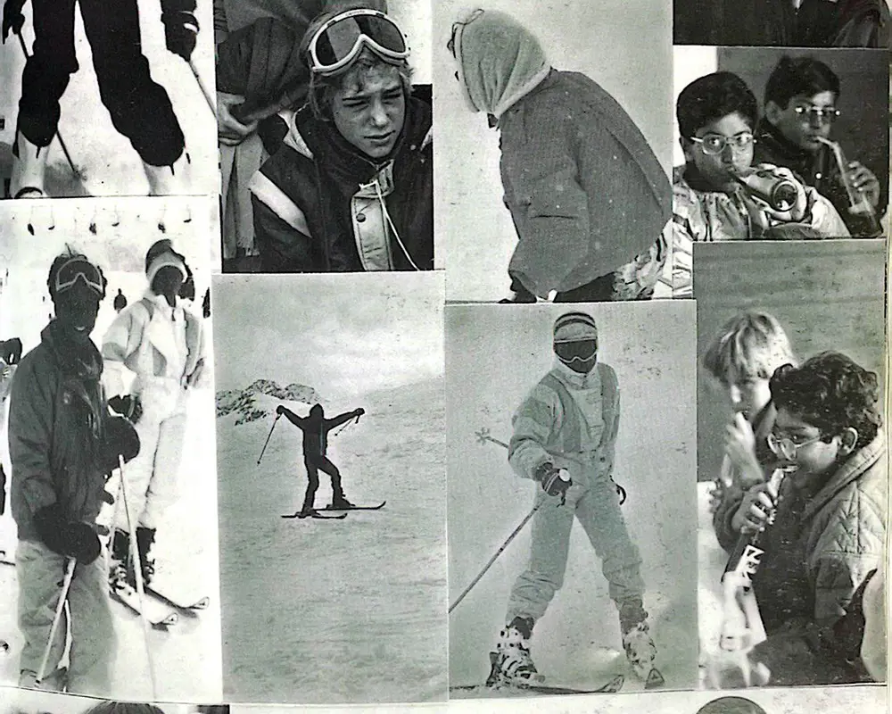 Student skiing trip in 1987