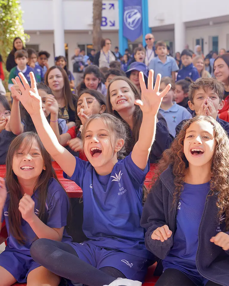 Students cheering at BISR